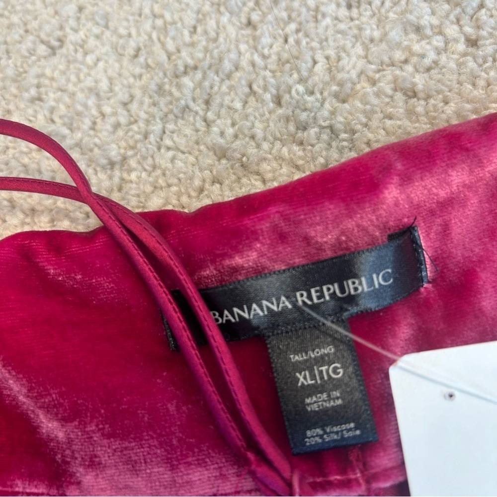 Banana Republic Rita Velvet spaghetti strap Maxi Dress in fuchsia pink Sz XL NWT - Picture 7 of 13